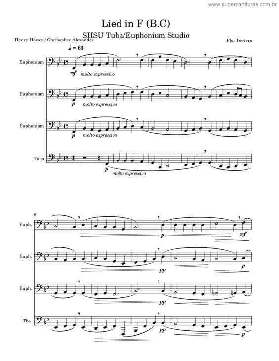 Partitura da música Lied In Bb