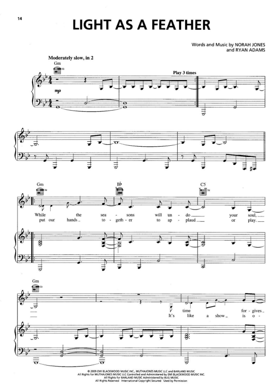 Partitura da música Light as a Feather