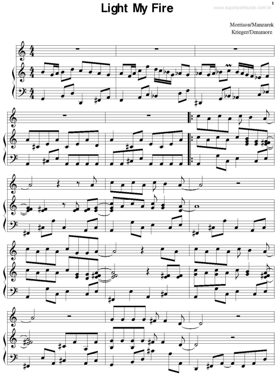 Partitura da música Light My Fire v.2