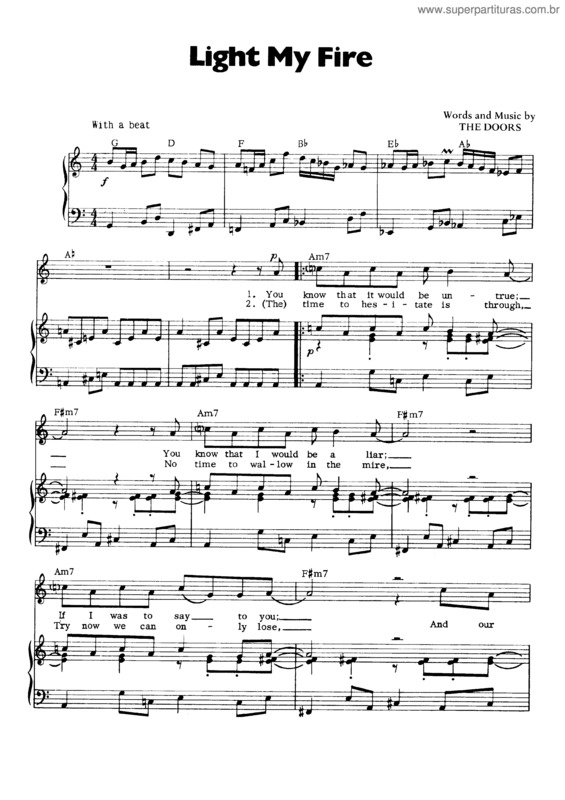 Partitura da música Light My Fire v.4