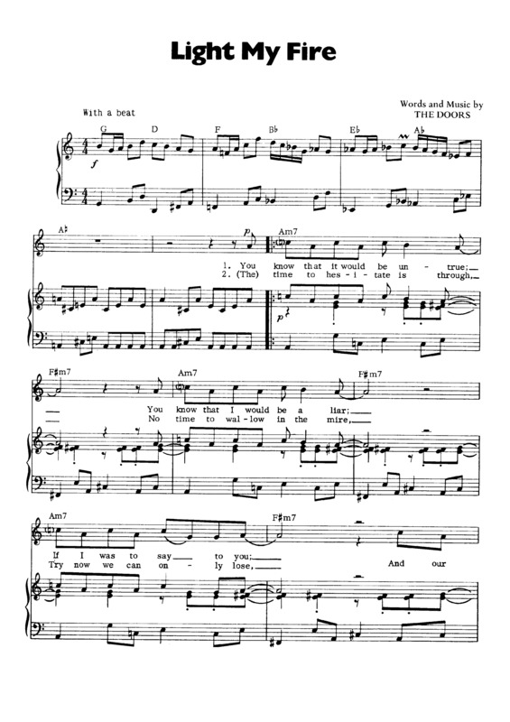 Partitura da música Light My Fire v.5