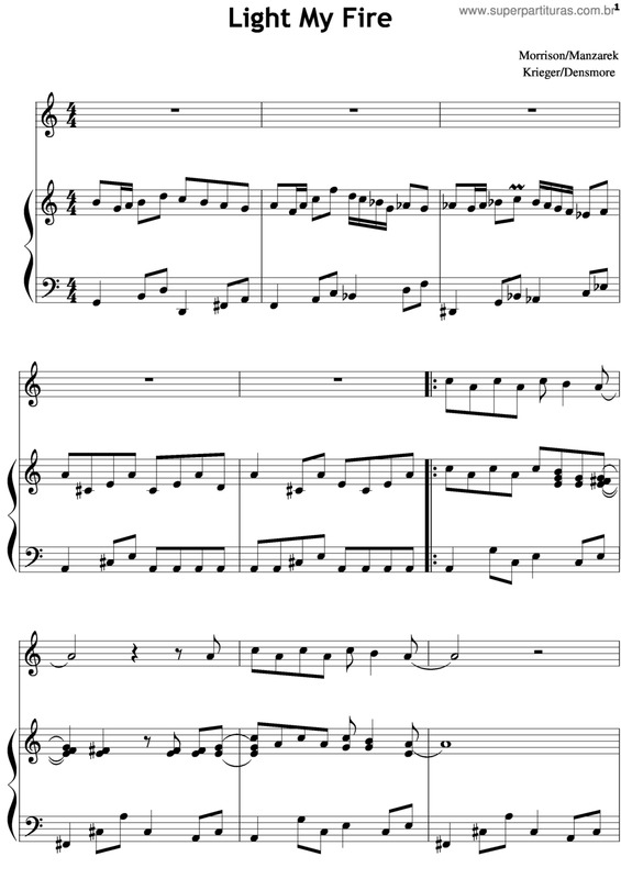 Partitura da música Light My Fire v.6