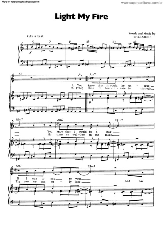 Partitura da música Light My Fire v.7