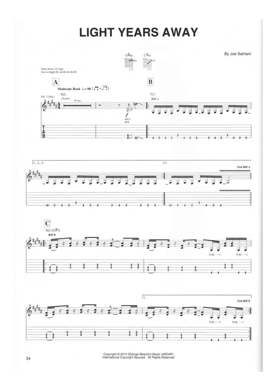 Partitura da música Light Years Away