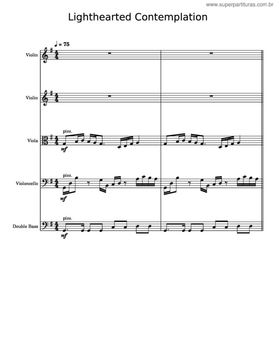 Partitura da música Lighthearted Contemplation – Misc Tunes