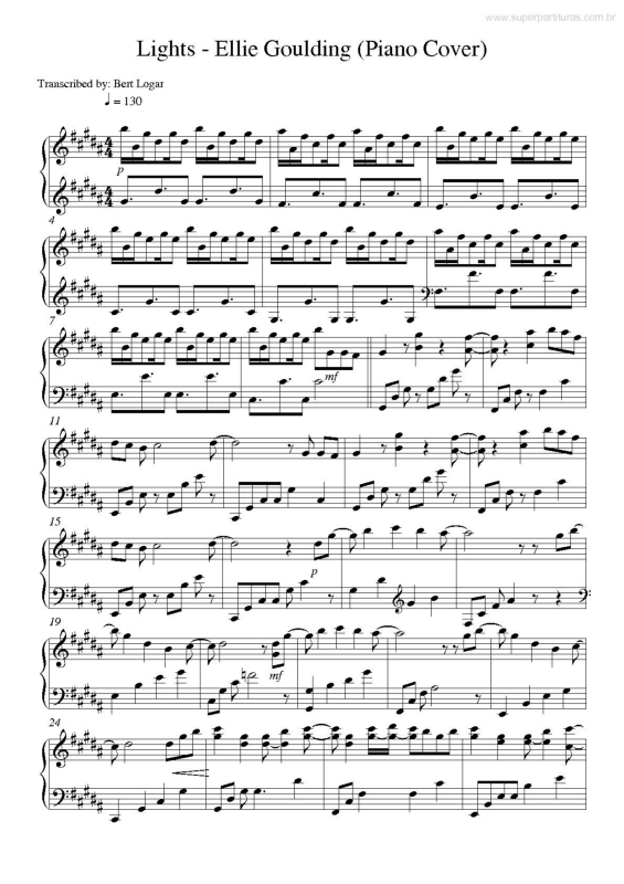 Partitura da música Lights v.2