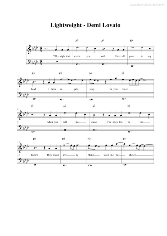 Partitura da música Lightweight