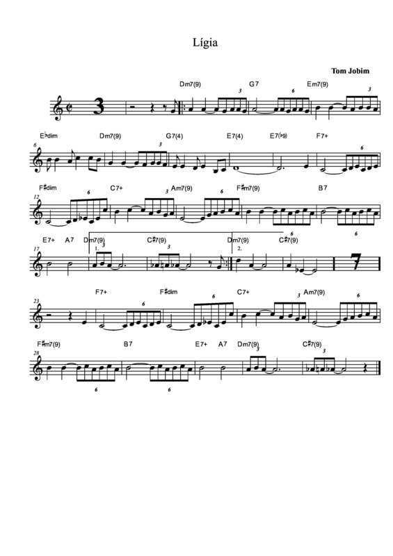 Partitura da música Lígia v.11