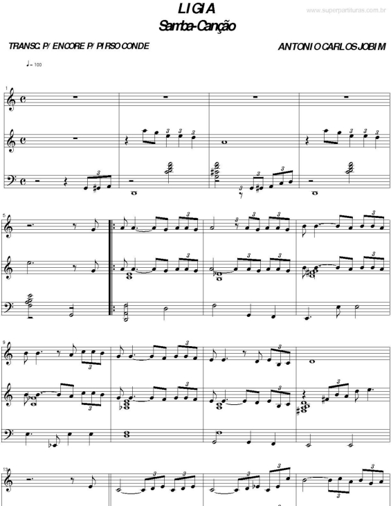 Partitura da música Lígia v.3