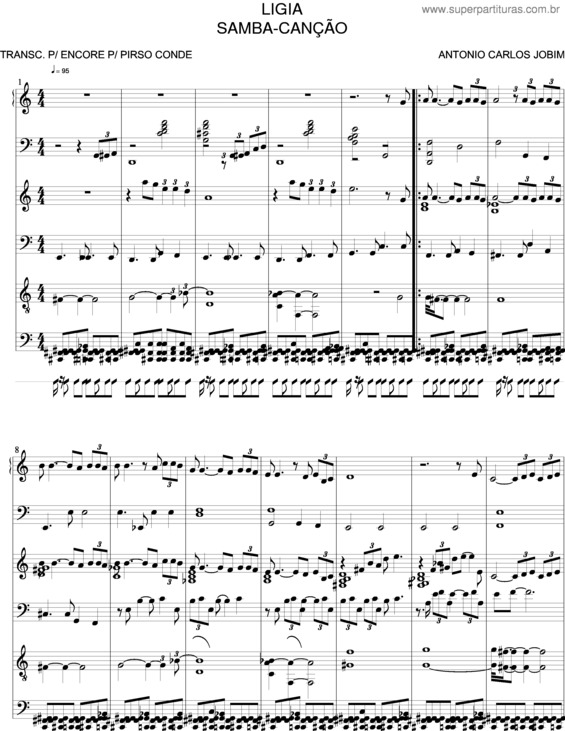 Partitura da música Lígia v.6