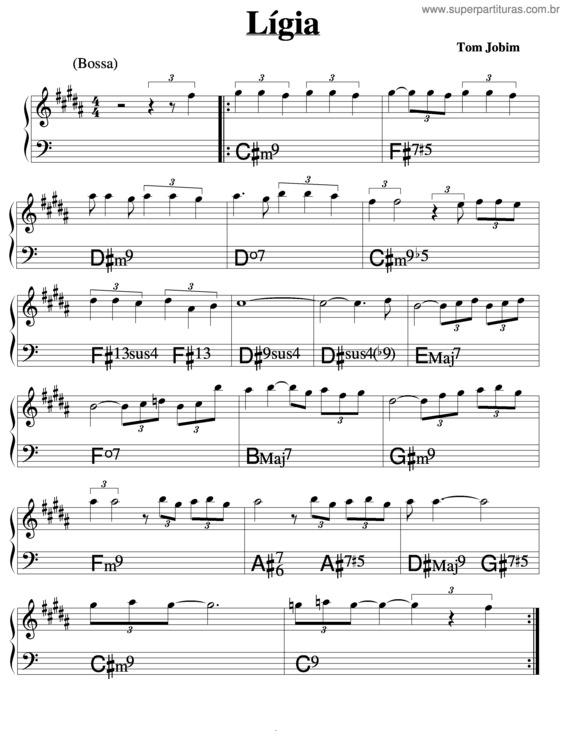 Partitura da música Ligia v.8