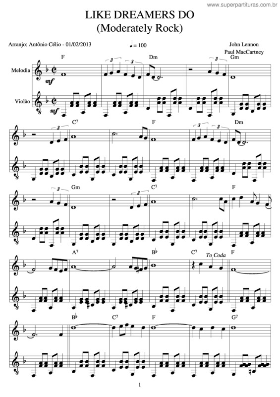 Partitura da música Like Dreamers Do v.3