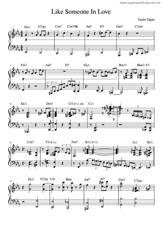 Partitura da música Like Someone In Love v.4