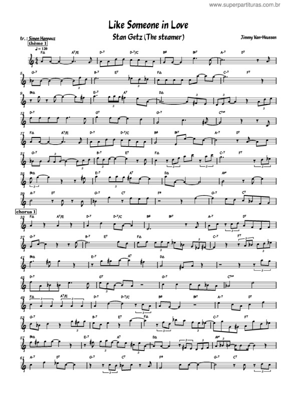 Partitura da música Like Someone In Love v.6
