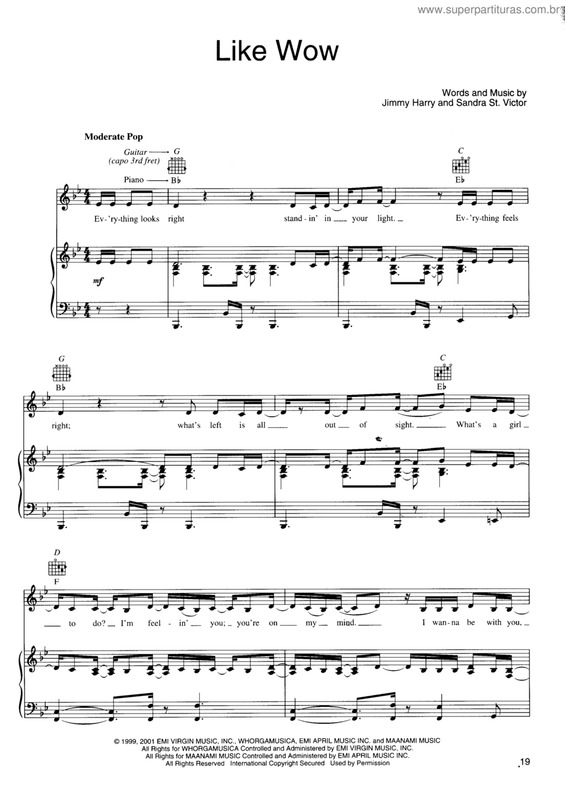 Partitura da música Like Wow