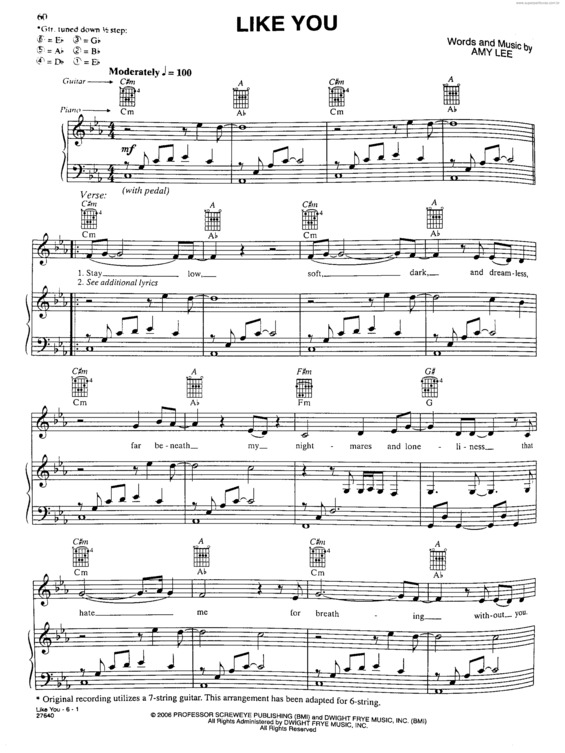 Partitura da música Like You v.2