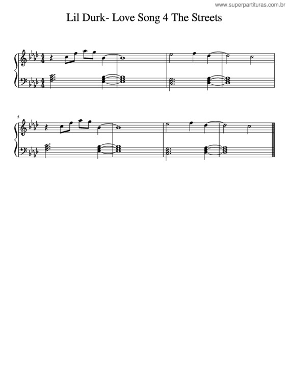 Partitura da música Lil Durk– Love Song 4 The Streets