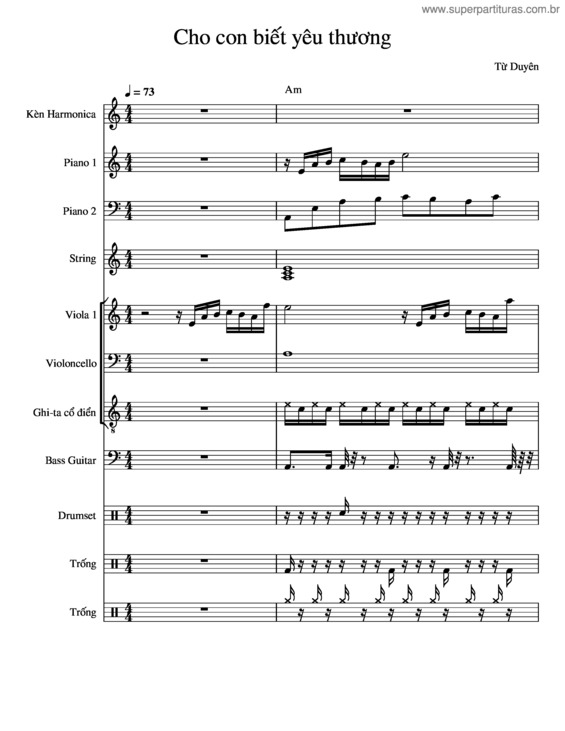 Partitura da música Lila – Nguyen Augustino