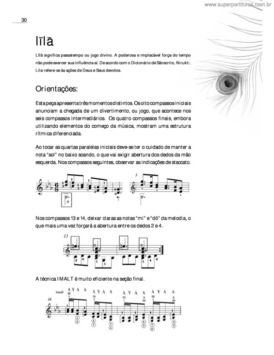 Partitura da música Lila