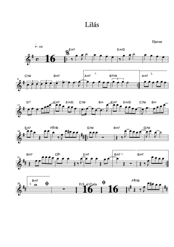 Partitura da música Lilás v.3