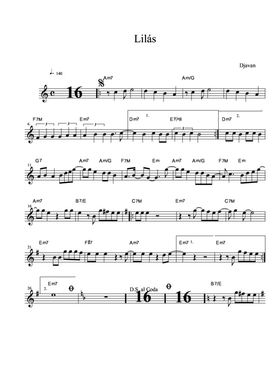 Partitura da música Lilás v.4
