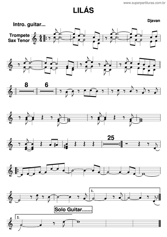 Partitura da música Lilás v.7