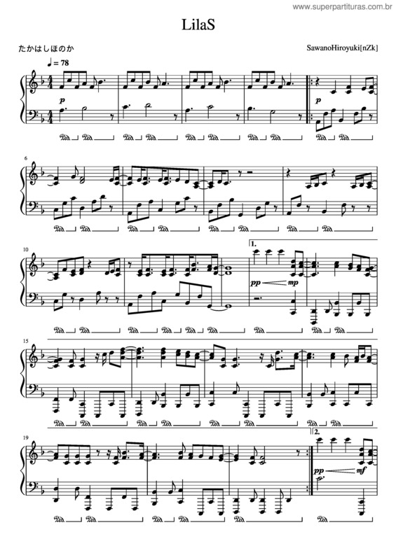 Partitura da música Lilas v.8