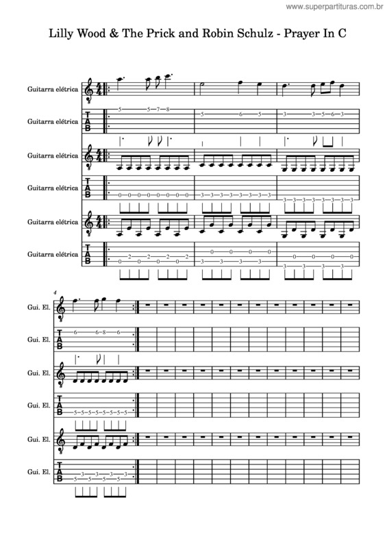 Partitura da música Lilly Wood & The Prick And Robin Schulz