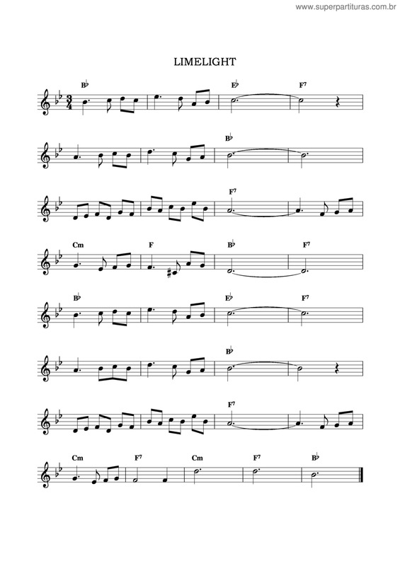 Partitura da música Limelight v.4