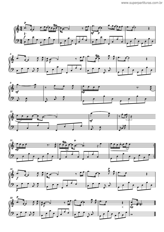 Partitura da música Linda Demais- Roupa Nova