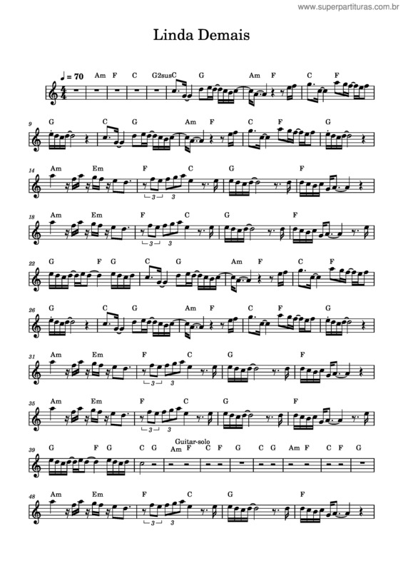 Partitura da música Linda Demais v.4
