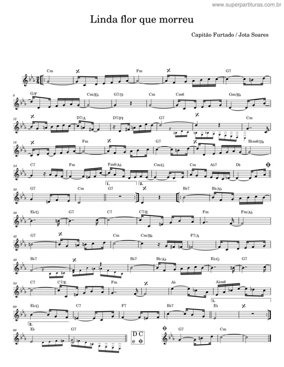 Partitura da música Linda Flor Que Morreu v.2