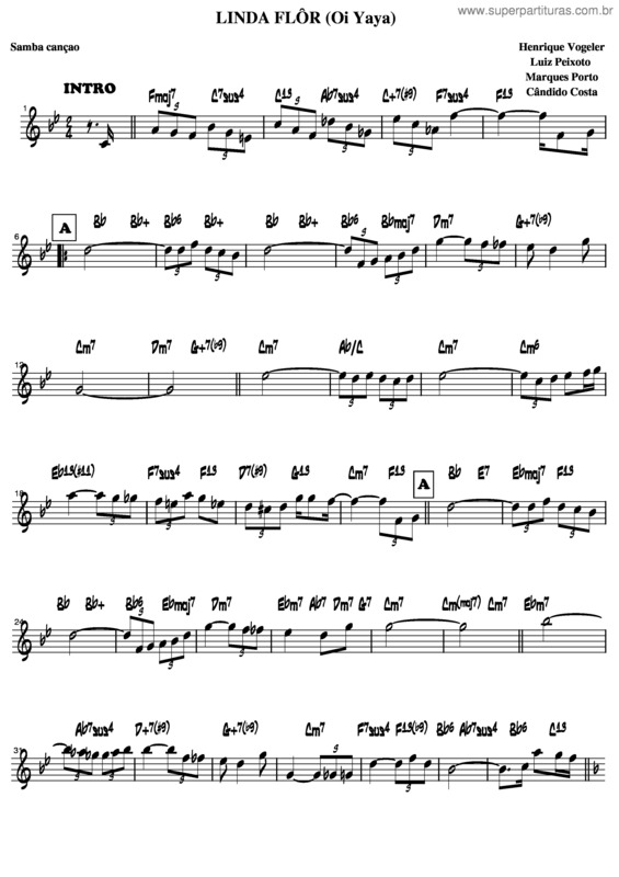 Partitura da música Linda Flor v.2