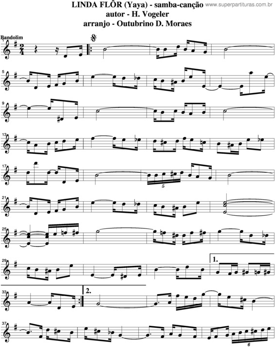 Partitura da música Linda Flor v.3