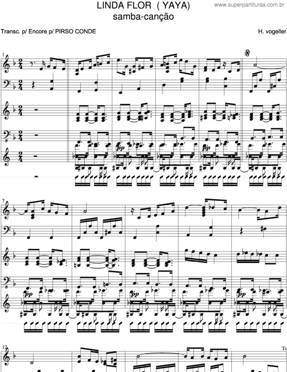 Partitura da música Linda Flor v.5