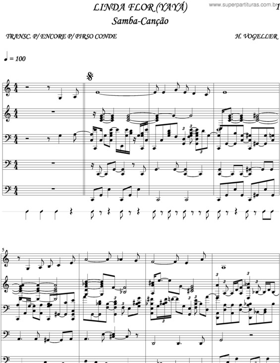 Partitura da música Linda Flor v.6