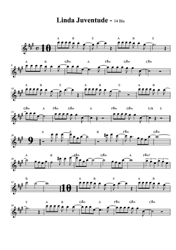 Partitura da música Linda Juventude v.3