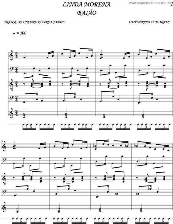 Partitura da música Linda Morena v.3