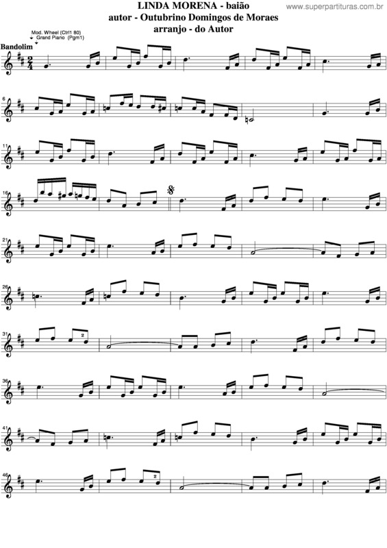 Partitura da música Linda Morena v.6