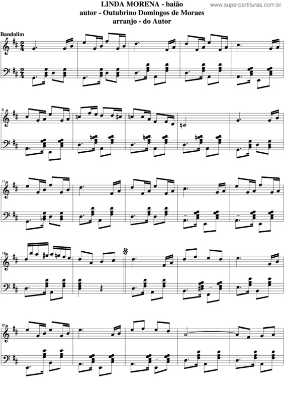 Partitura da música Linda Morena v.7