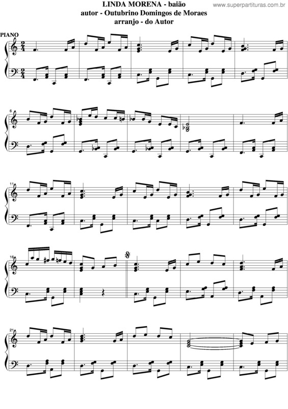 Partitura da música Linda Morena v.8