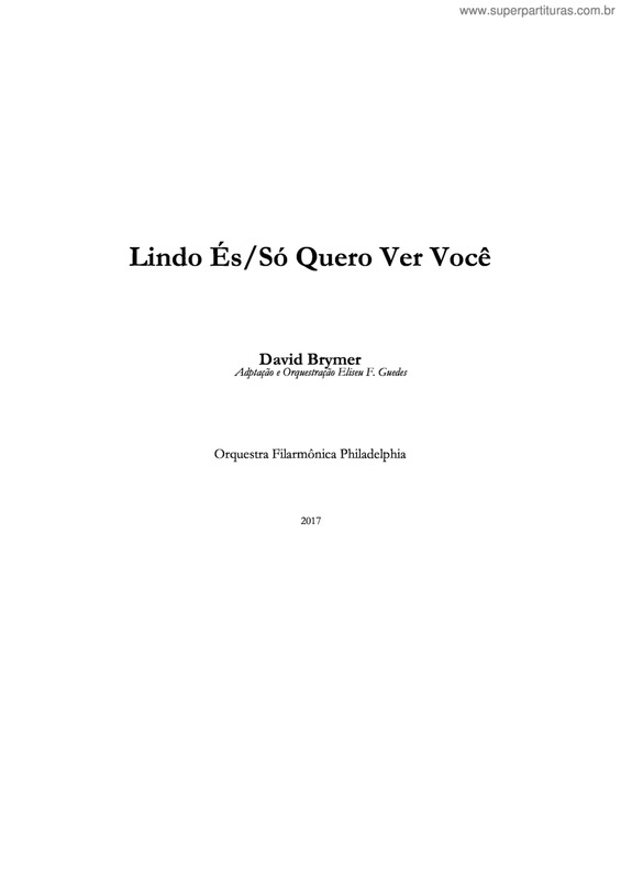 Partitura da música Lindo És/Só Quero Ver Você