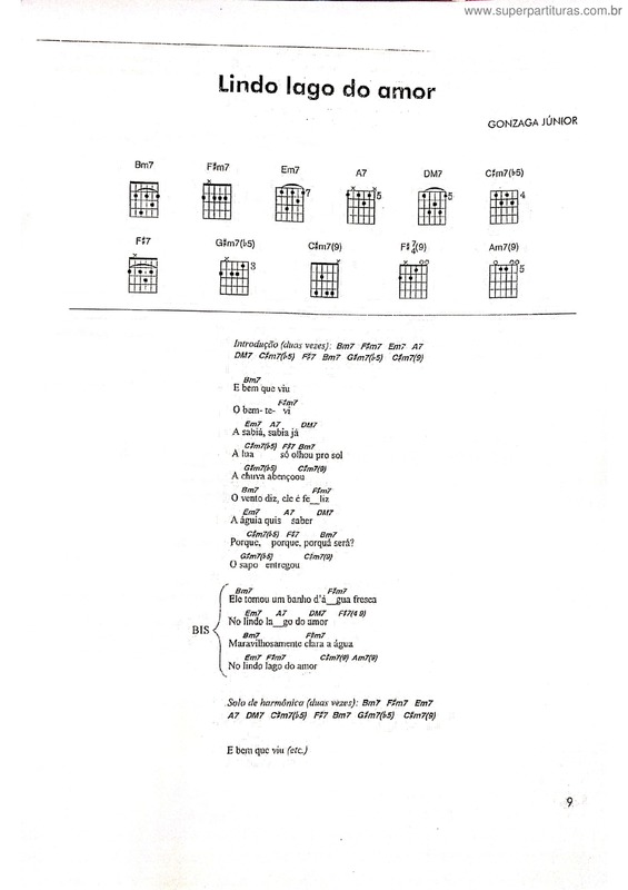 Partitura da música Lindo Lago Do Amor v.4