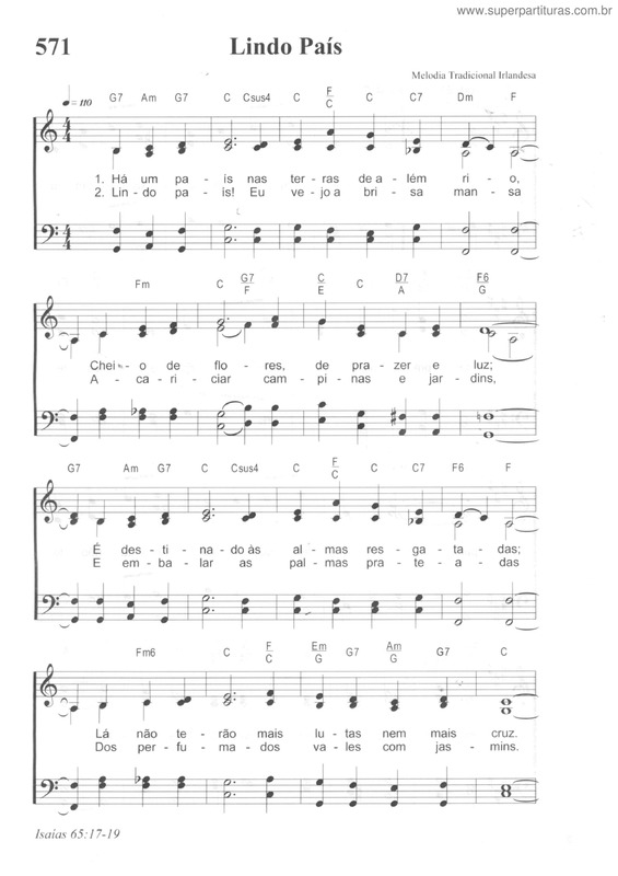 Partitura da música Lindo País