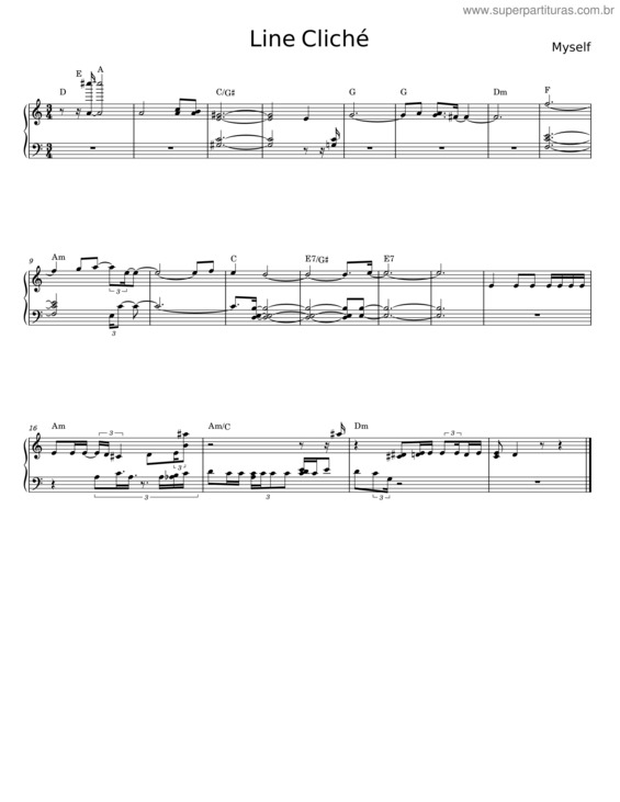 Partitura da música Line Cliché