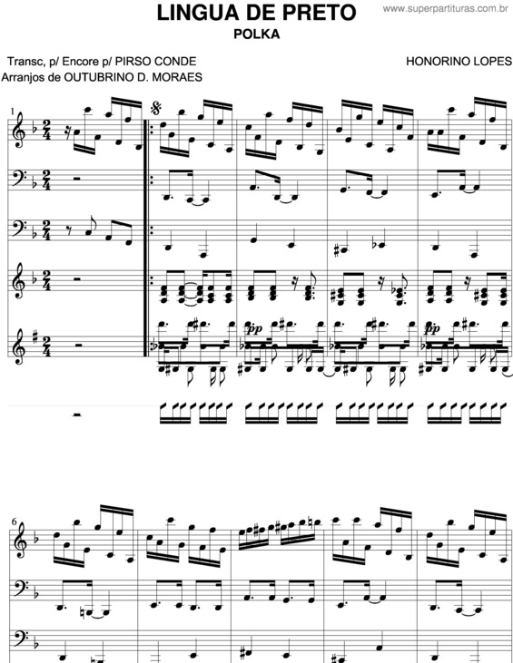 Partitura da música Lingua De Preto v.4