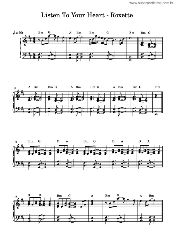 Partitura da música Listen To Your Heart – Roxette Listen_To_Your_Heart_–_Roxette