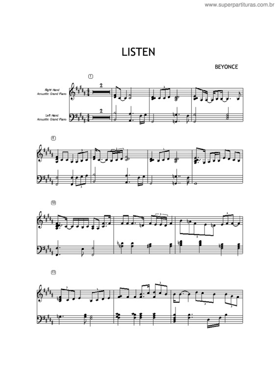 Partitura da música Listen v.3