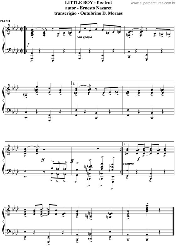 Partitura da música Little Boy v.2