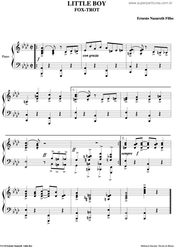 Partitura da música Little Boy
